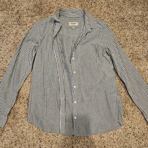 Express Blue Stripe Button Down Shirt XS